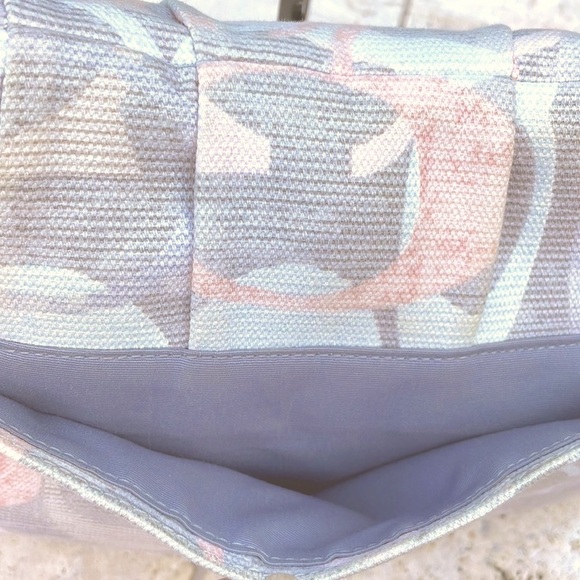 Coach SoHo Optic Pastel Sig C Grey & Peach w/Leather Trim Linen Flap Buckle Hobo - Picture 8 of 16